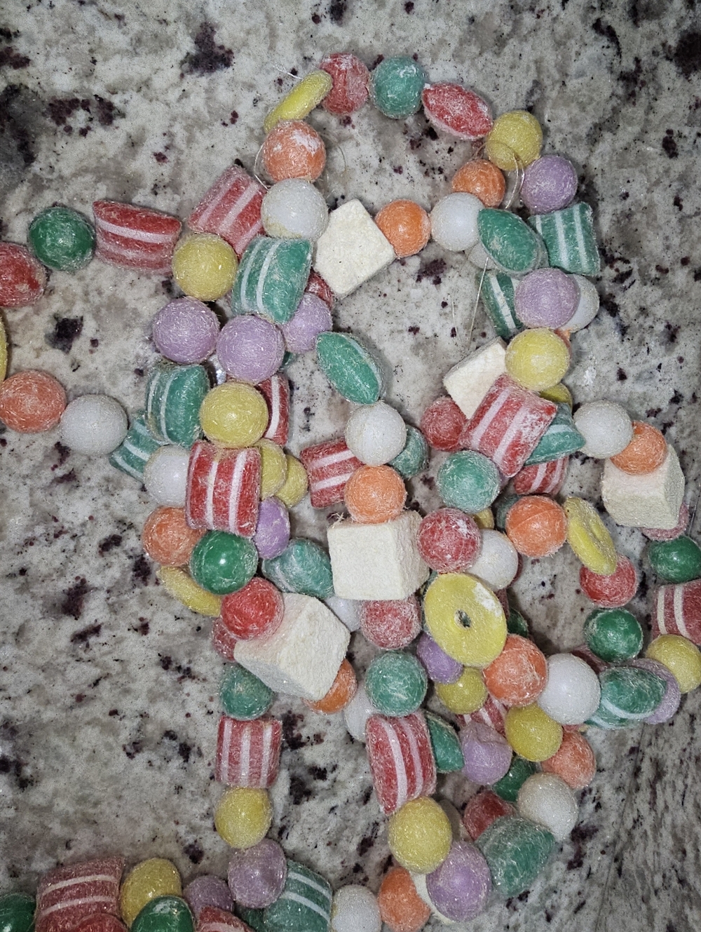 Christmas Garland Candy Blow Mold Sugared Vintage - 4 Strands - 36 Feet Total